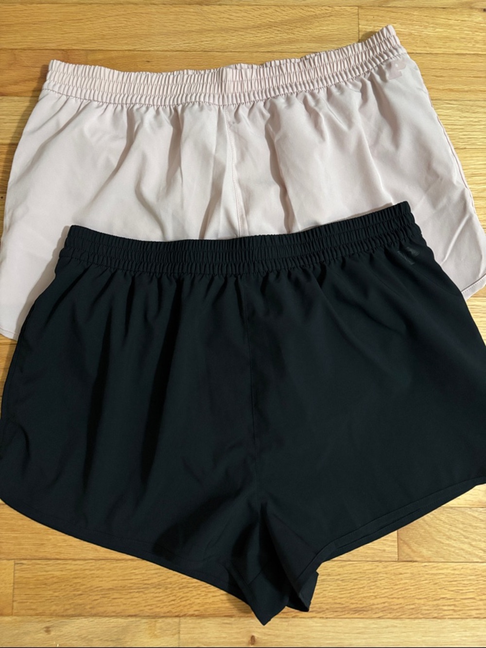 Victoria’s Secret Pink Light Pink & Black Elastic Waist Athletic Shorts - 2 Pack